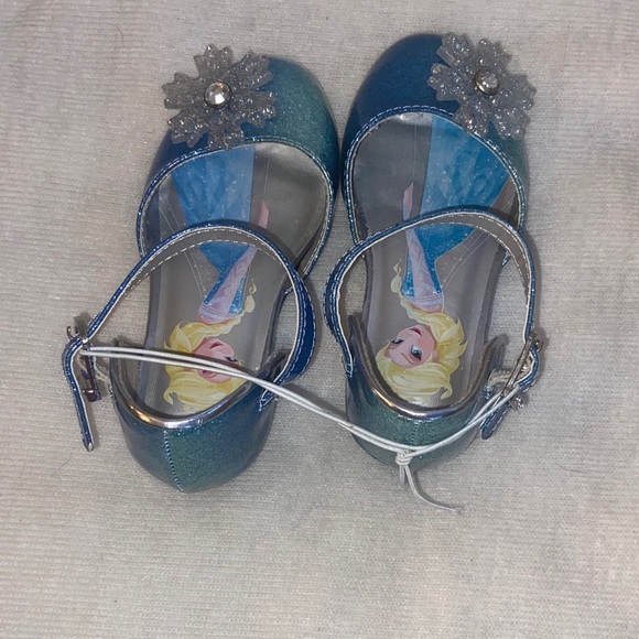 Elsa Blue Glitter Kids Dress Shoes - Picture 3 of 8